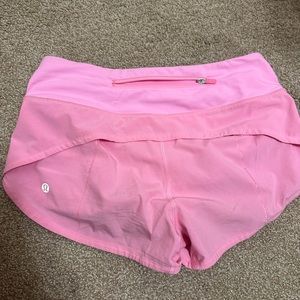 Bright pink lululemon speed up shorts 2.5 size 2